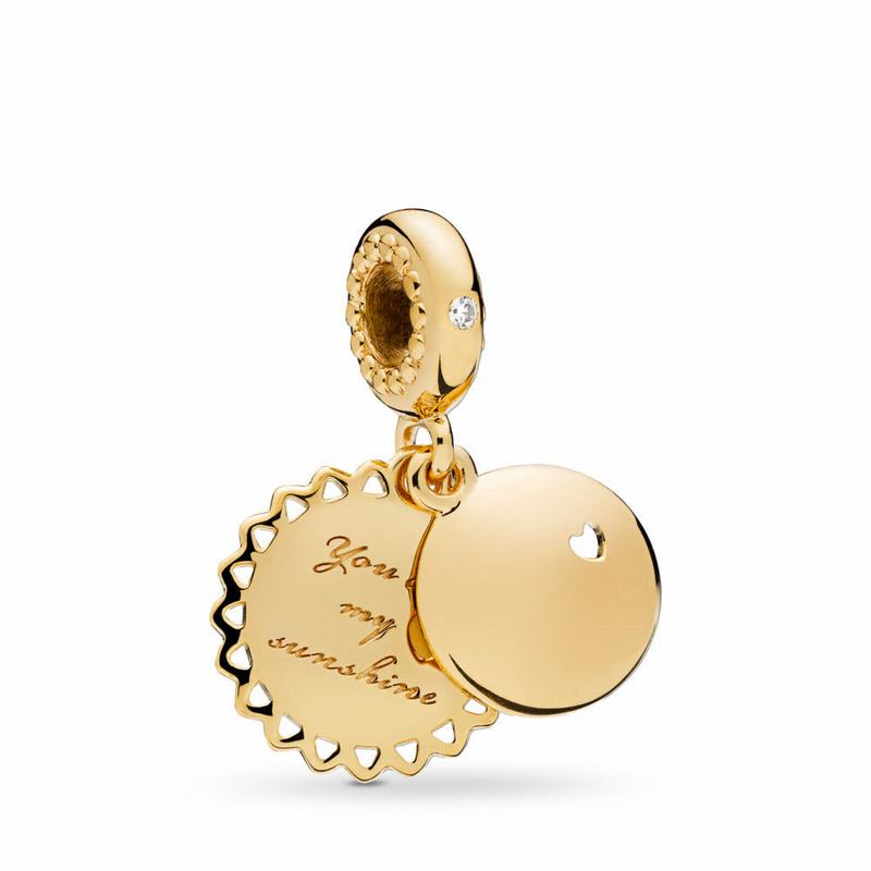 Pandora Shine™ You Are My Sunshine Dangle Charm - 18ct Gold Plated/Enamel/Yellow/Cubic Zirconia - Ca